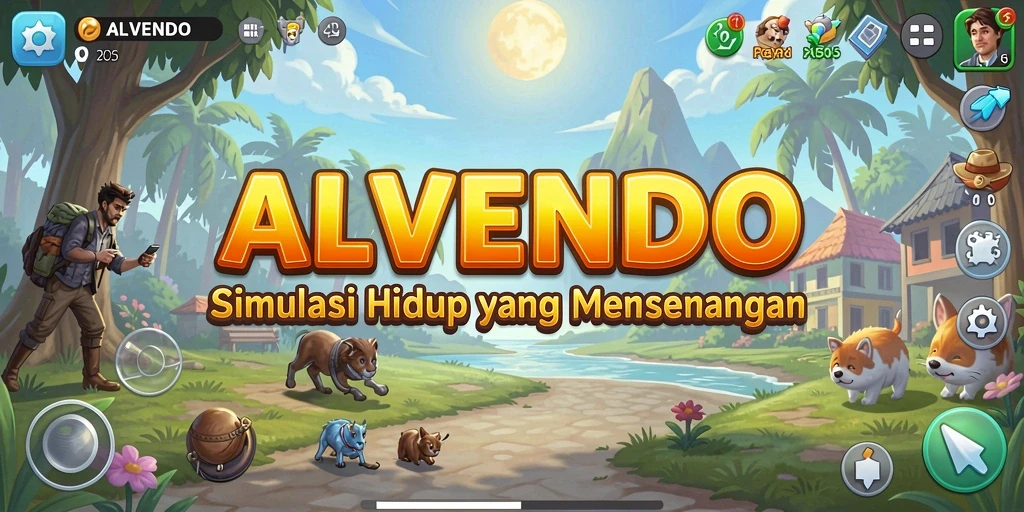 Screenshot gameplay utama menunjukkan interaksi karakter yang mendalam.