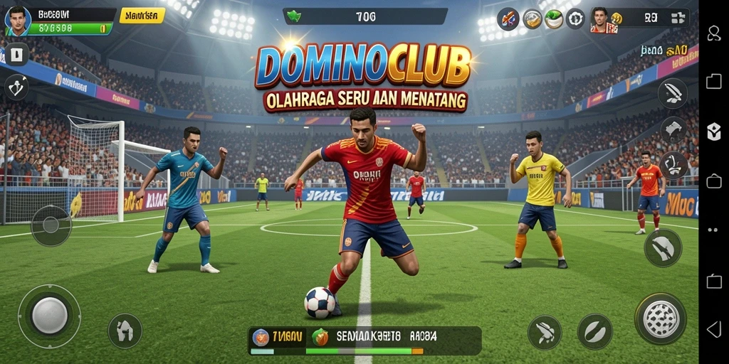 Screenshot menunjukkan antusiasme pemain di arena olahraga.