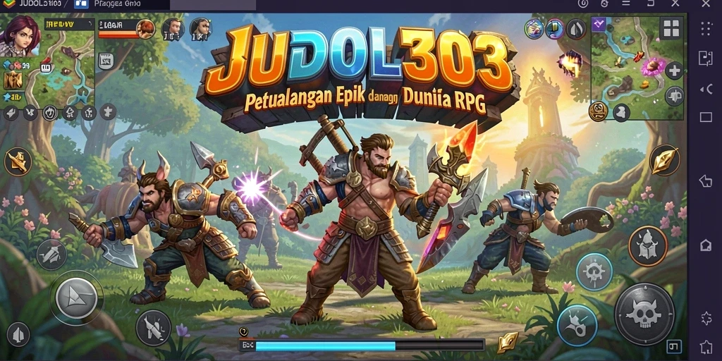 Tampilan screenshot gameplay JUDOL303 dengan karakter RPG yang mendebarkan.