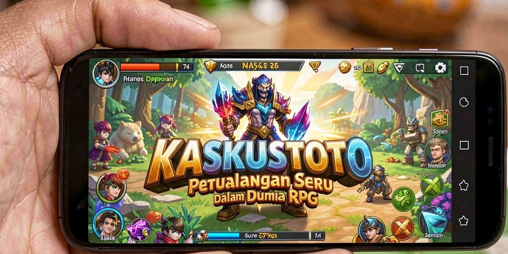 Screenshot gameplay KASKUSTOTO dengan aksi seru karakter RPG.