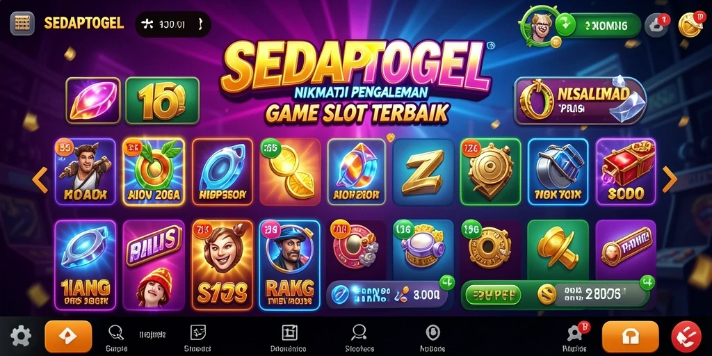 Tampilan gameplay SEDAPTOGEL yang menarik dan penuh warna