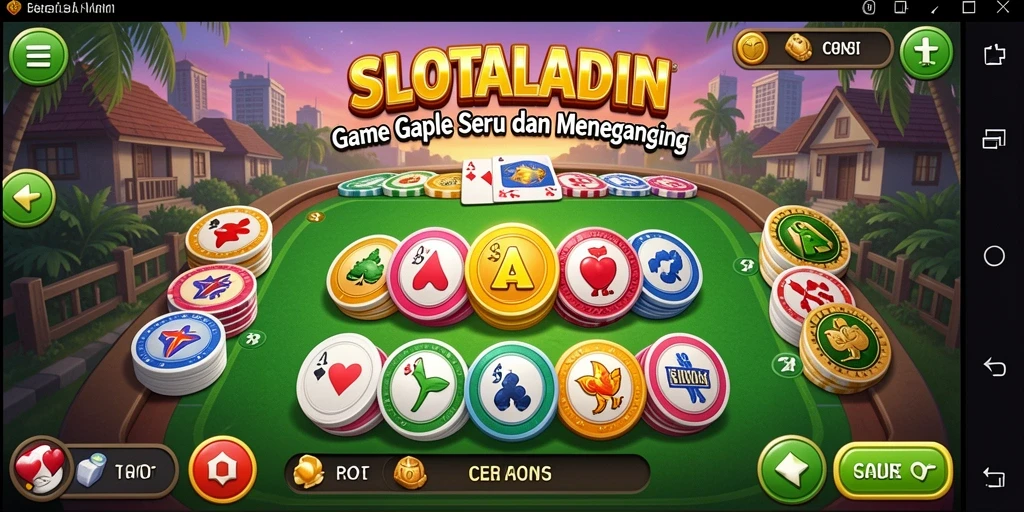 Tampilan gameplay seru Slot Aladin dalam pertempuran Gaple.