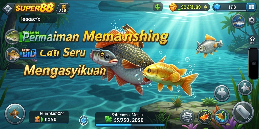 Tampilan gameplay SUPER88 yang menampilkan aksi memancing yang seru.